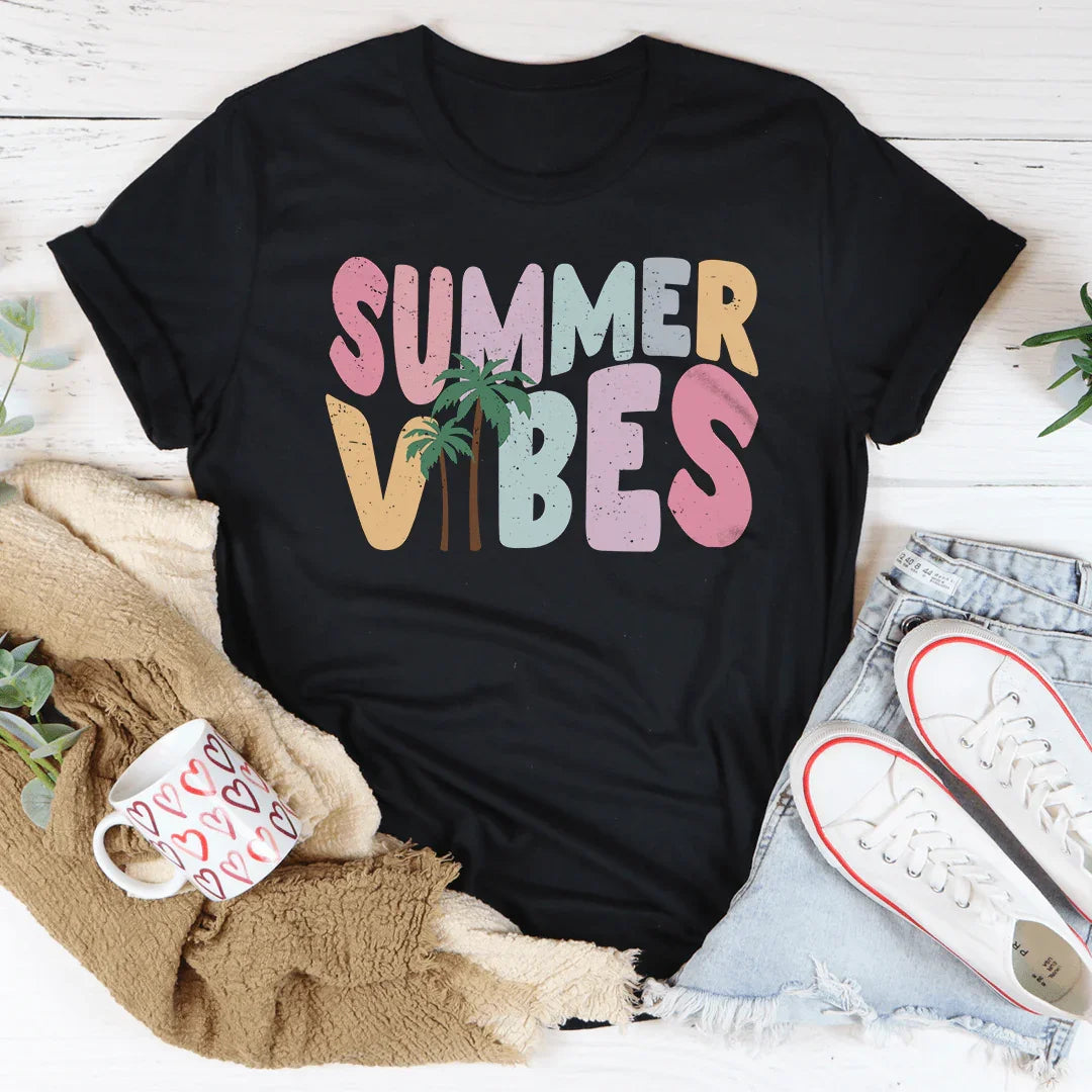 Summer Vibes Tee Black Heather / S Peachy Sunday T-Shirt