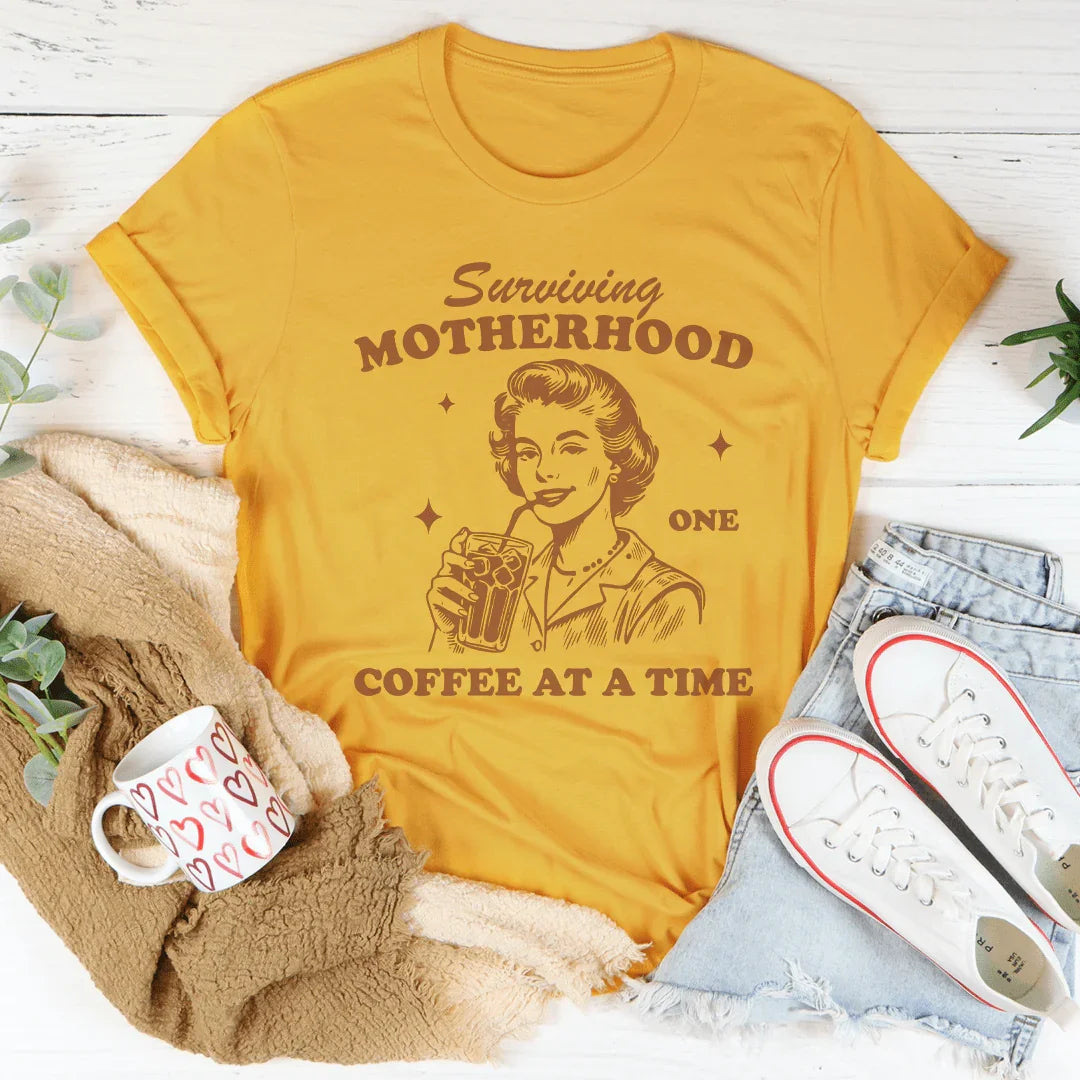 Surviving Motherhood Tee Mustard / S Peachy Sunday T-Shirt