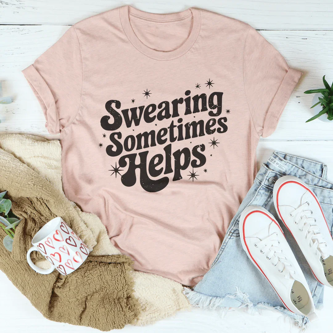 Swearing Sometimes Helps Tee Heather Prism Peach / S Peachy Sunday T-Shirt