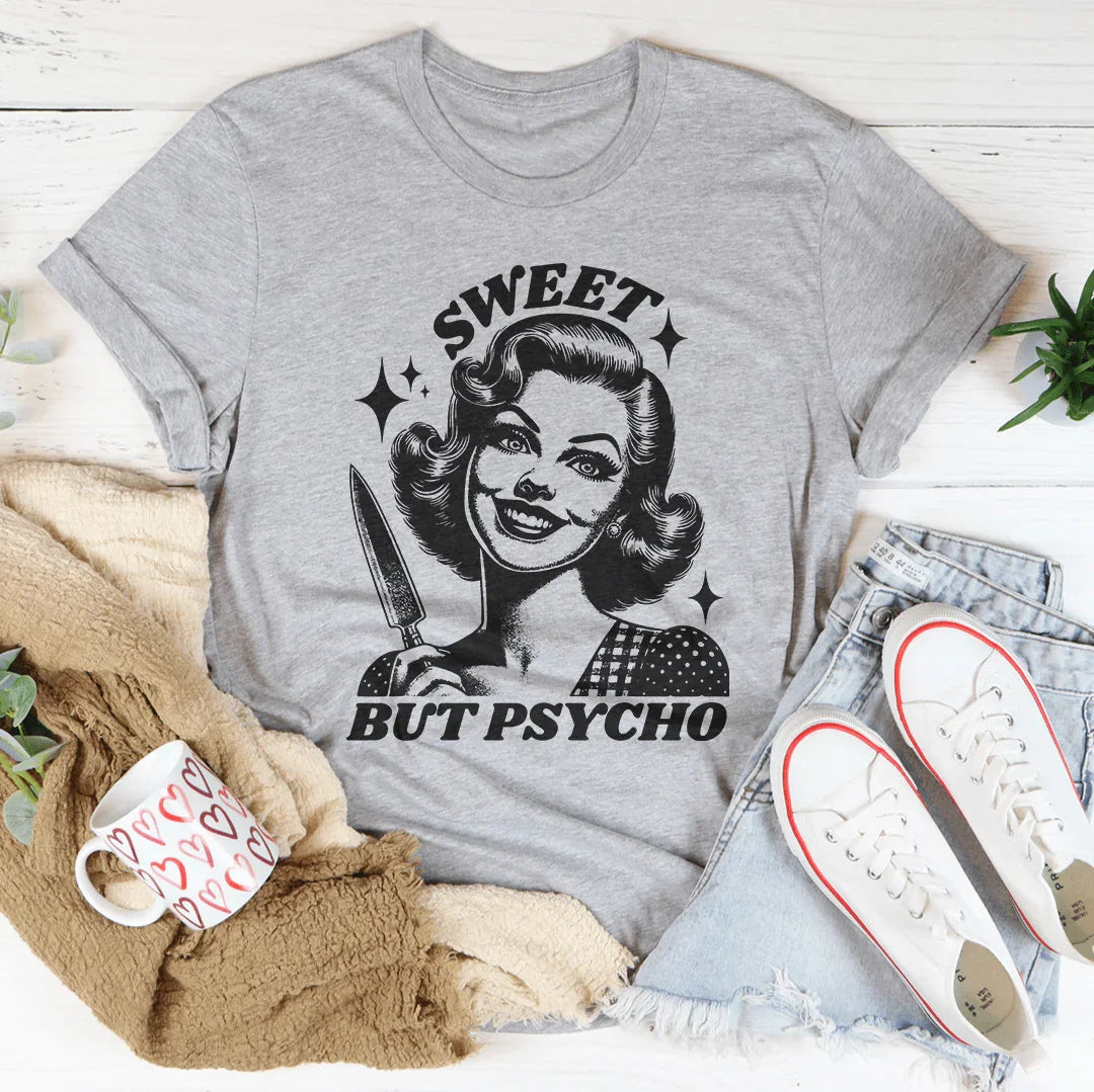 Sweet But Psycho Tee Heather Prism Peach / S Peachy Sunday T-Shirt
