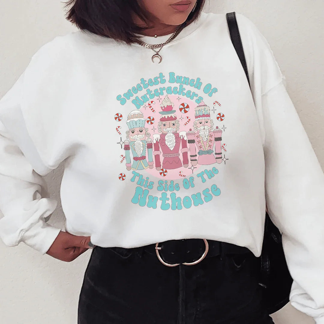 Sweetest Bunch Of Nutcrackers This Side Of The Nuthouse Sweatshirt White / S Peachy Sunday T-Shirt