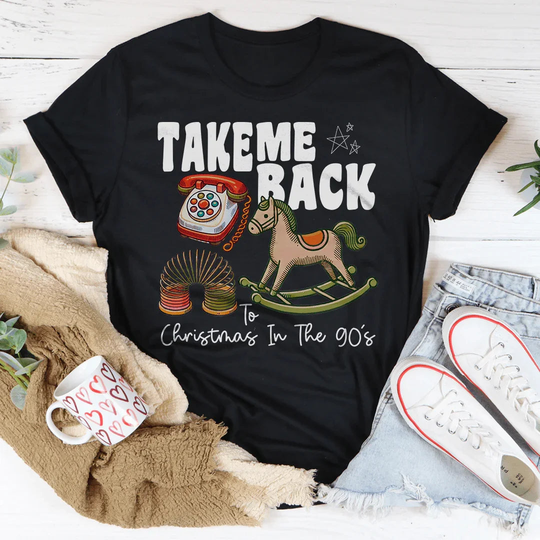 Take Me Back Christmas In The 90's Tee Black Heather / S Peachy Sunday T-Shirt