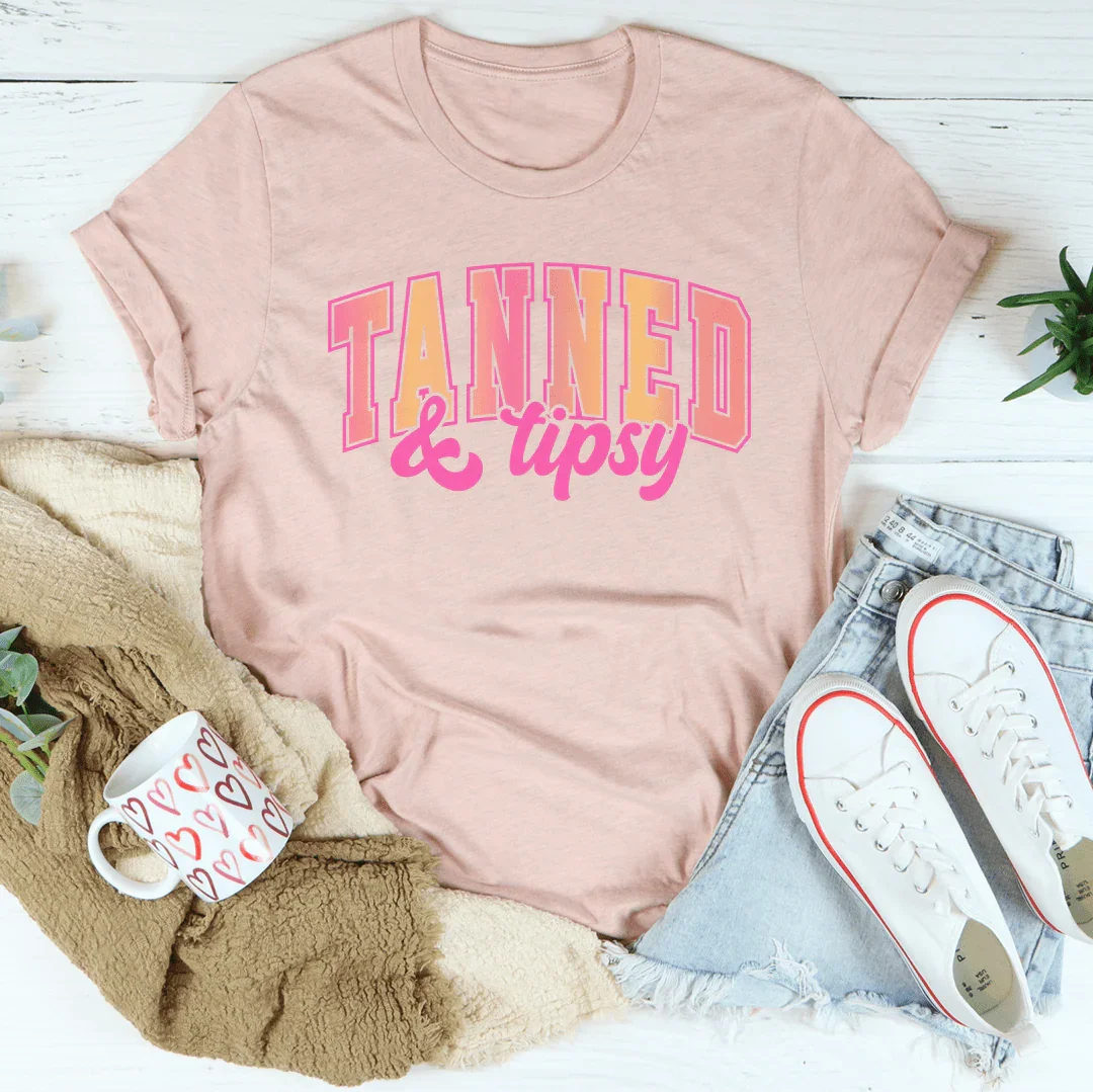 Tanned And Tipsy Tee Heather Prism Peach / S Peachy Sunday T-Shirt