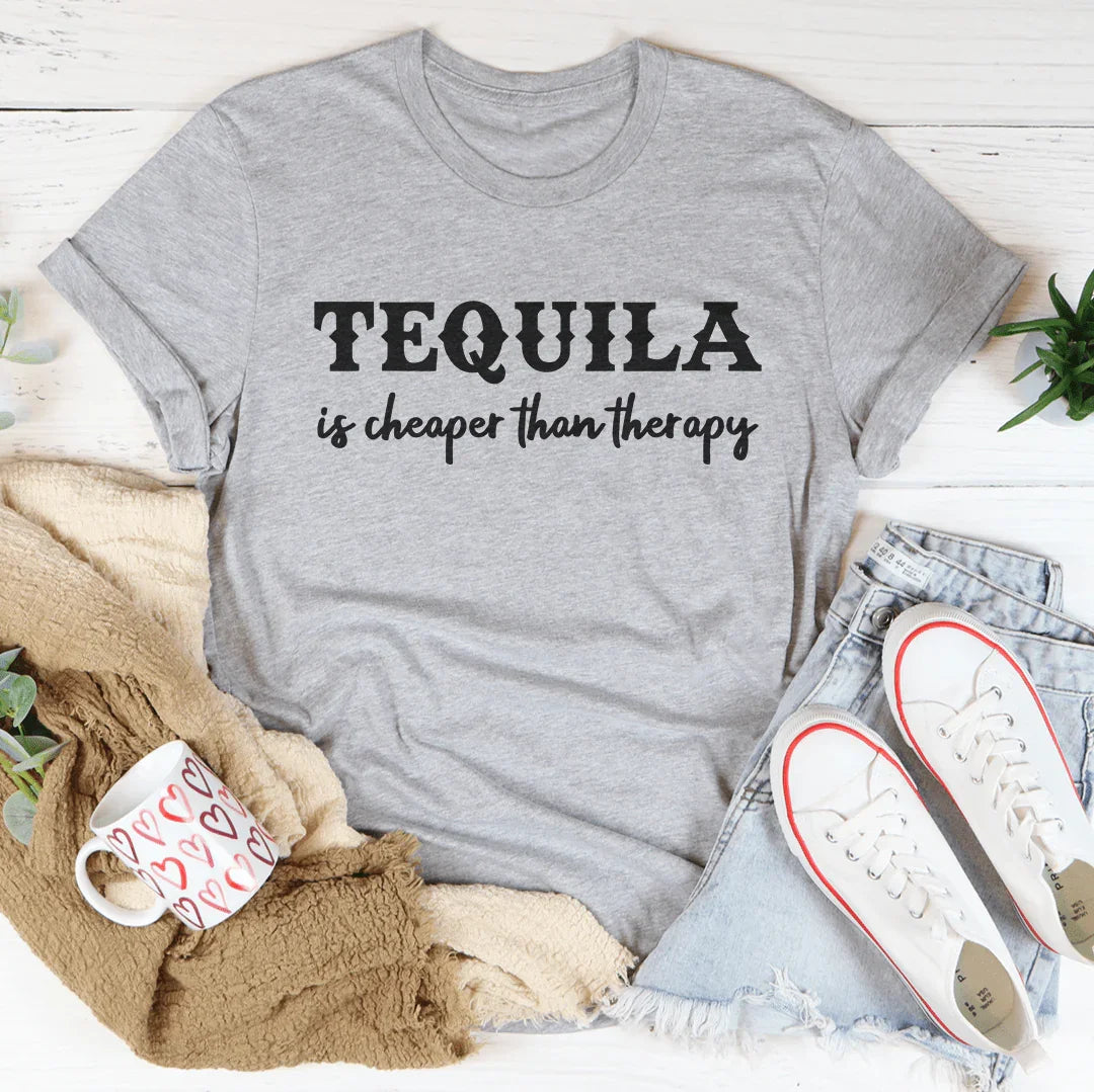 Tequila Is Cheaper Than Therapy Tee Athletic Heather / S Peachy Sunday T-Shirt