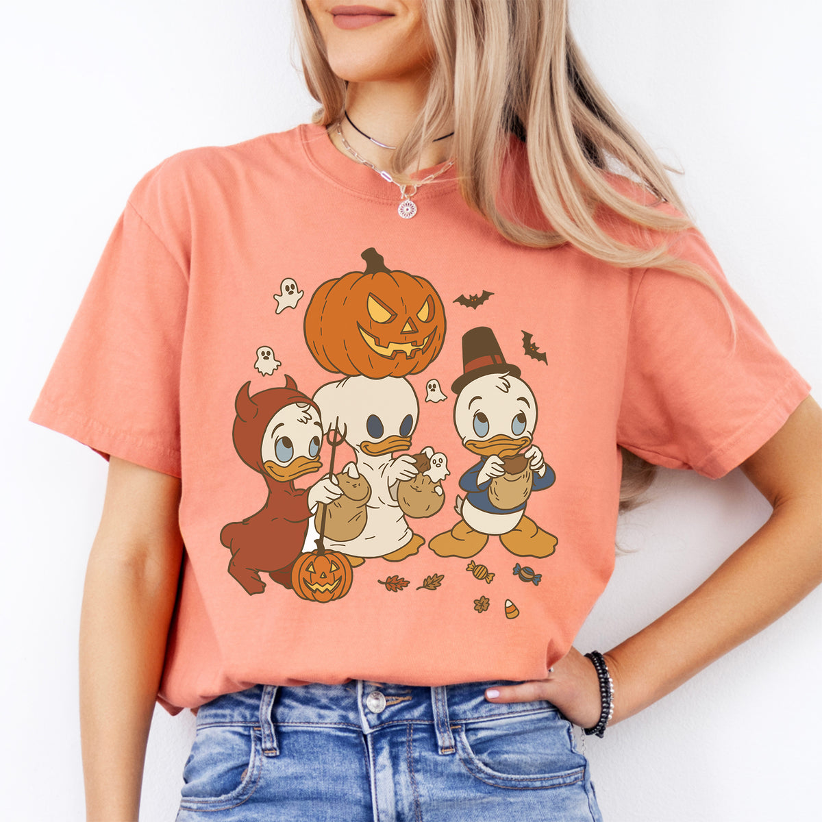 Camiseta vintage de los sobrinos del Pato Donald para la temporada espeluznante