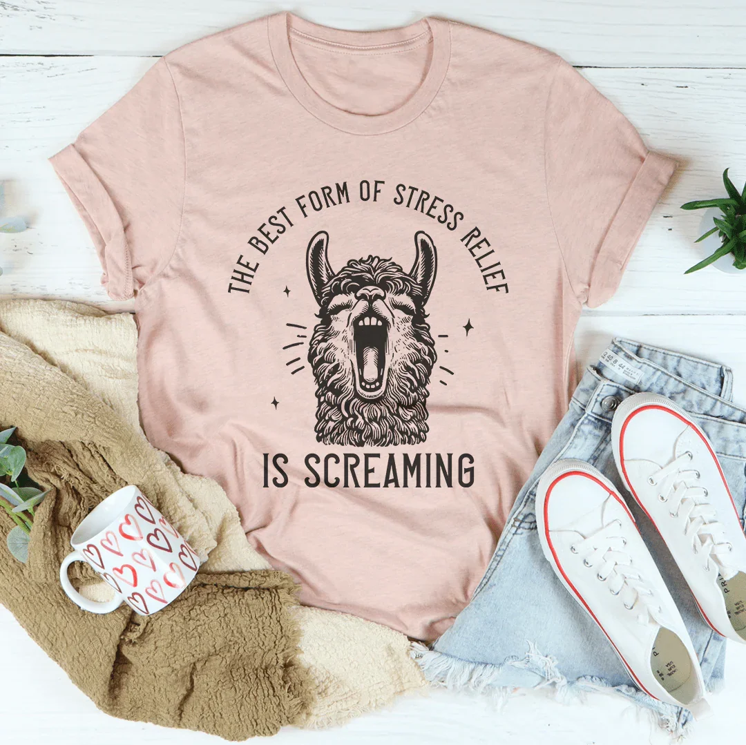 The Best Form Of Stress Relief Is Screaming Tee Heather Prism Peach / S Peachy Sunday T-Shirt