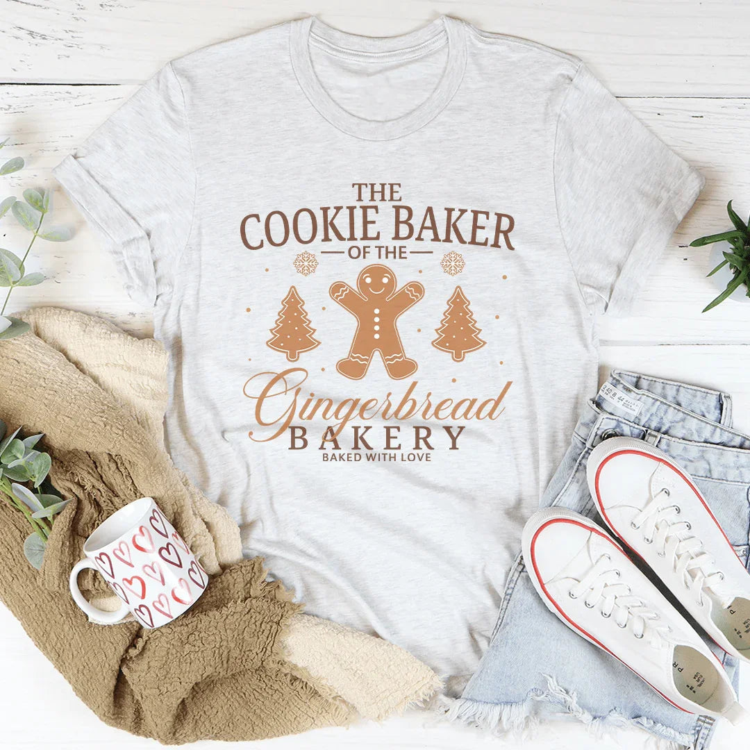 The Cookie Baker Of The Gingerbread Bakery Baked With Love White / S Peachy Sunday T-Shirt