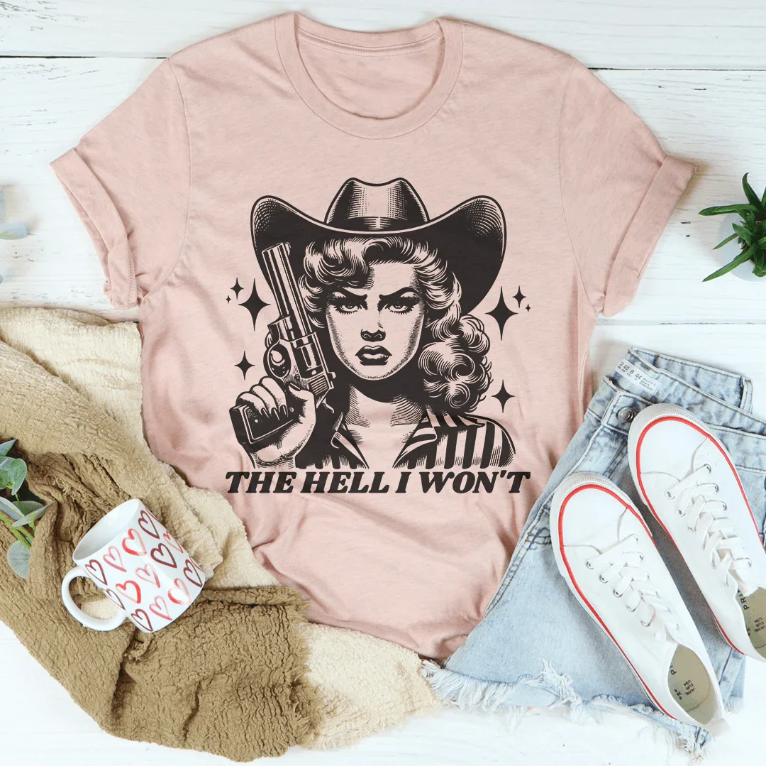The Hell I Won't Tee Heather Prism Peach / S Peachy Sunday T-Shirt