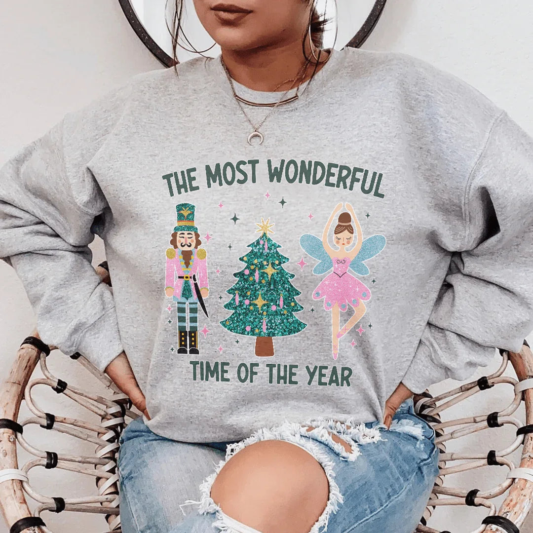The Most Wonderful Time Of Year Sweatshirt Sport Grey / S Peachy Sunday T-Shirt