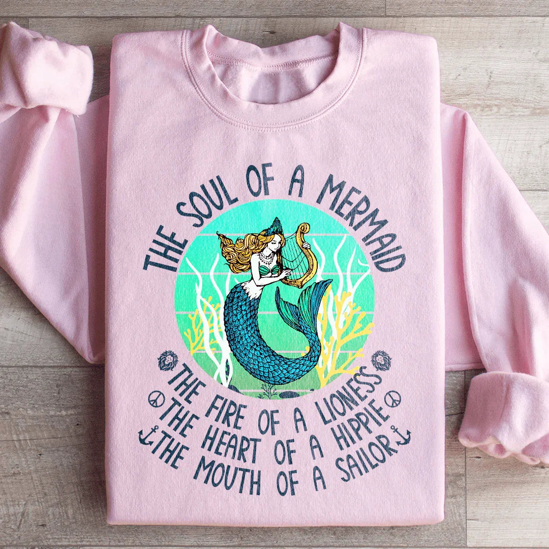 The Soul Of A Mermaid Sweatshirt Light Pink / S Peachy Sunday T-Shirt