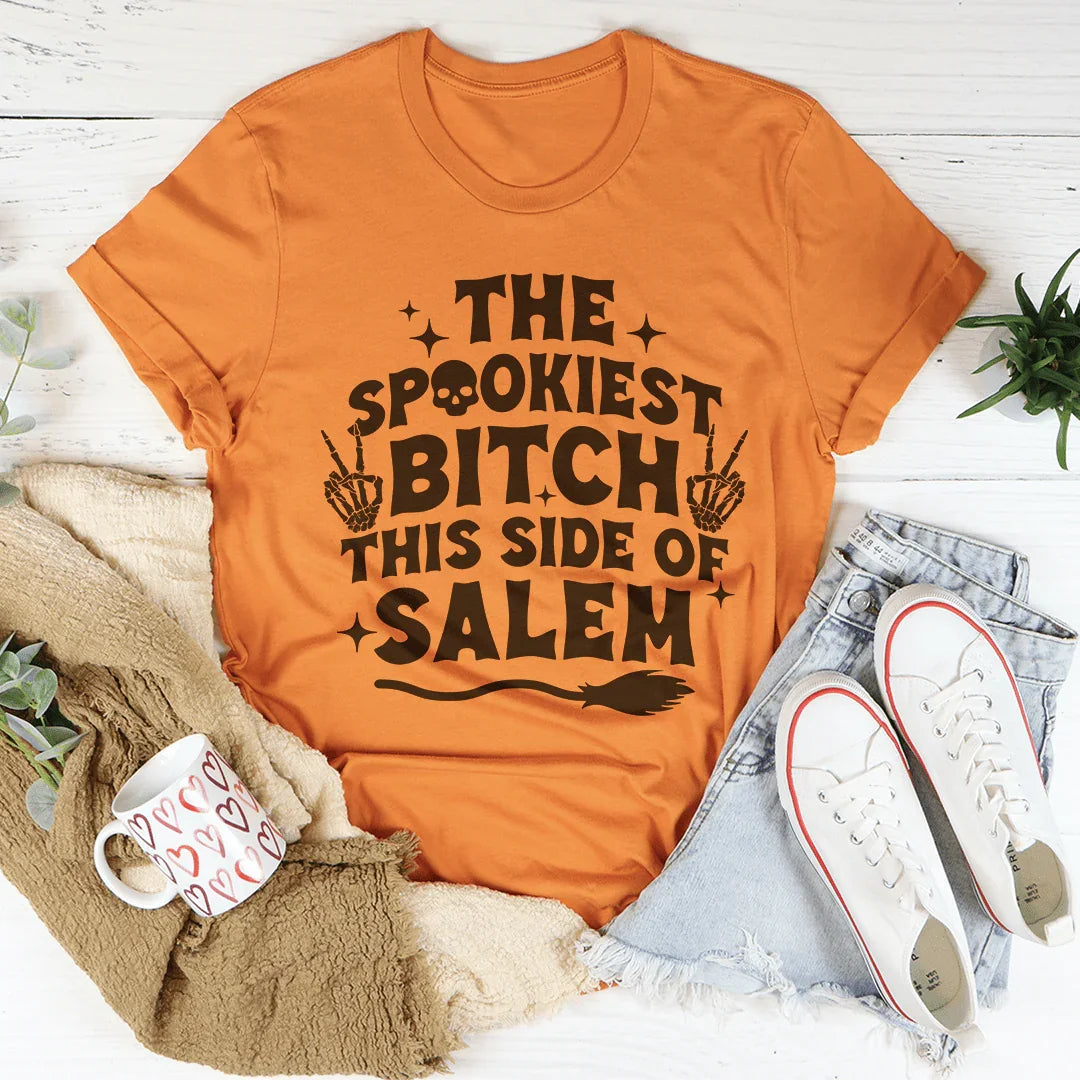 The Spookiest B-tch This Side Of Salem Tee Heather Orange / S Peachy Sunday T-Shirt