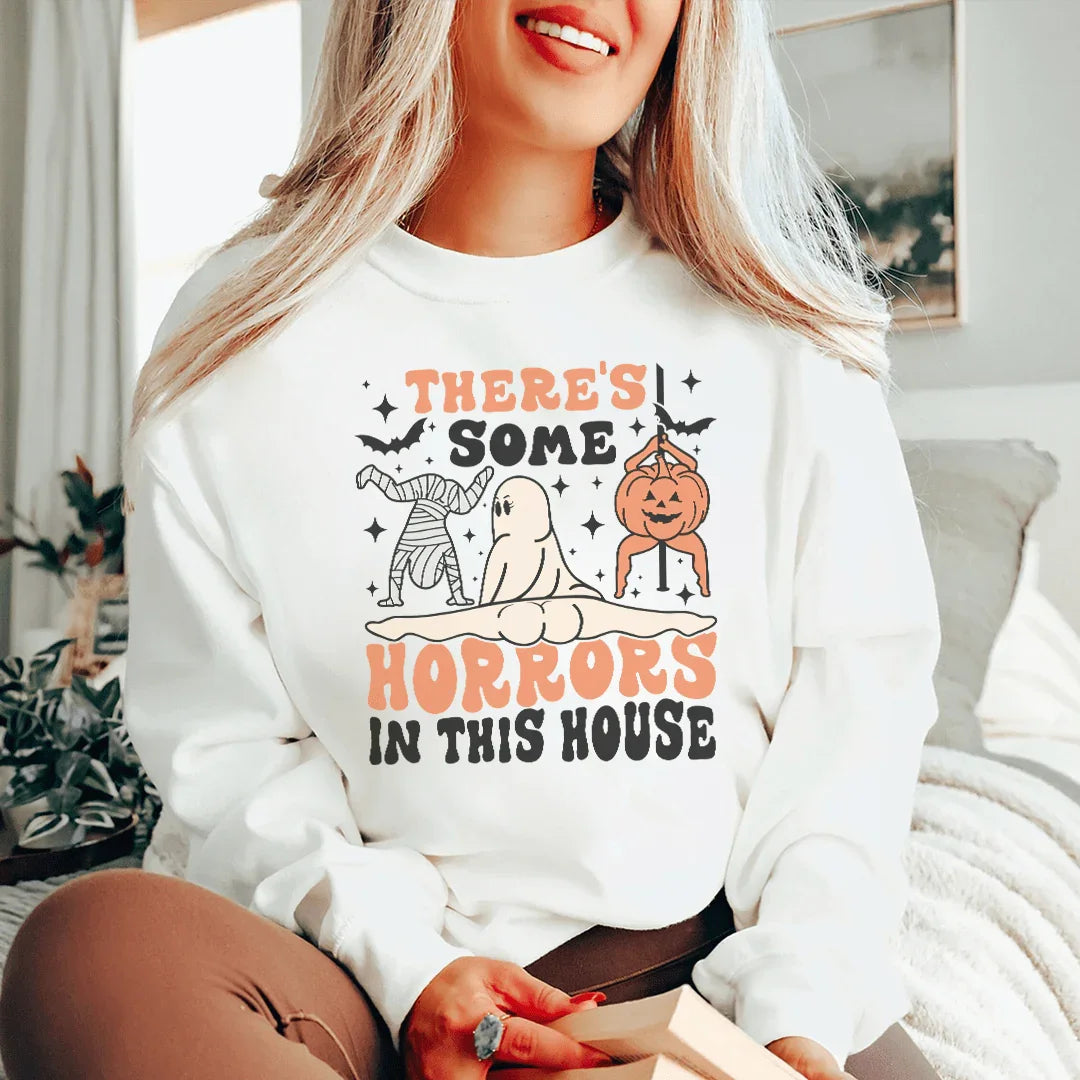 There's Some Horrors In This House Sweatshirt White / S Peachy Sunday T-Shirt