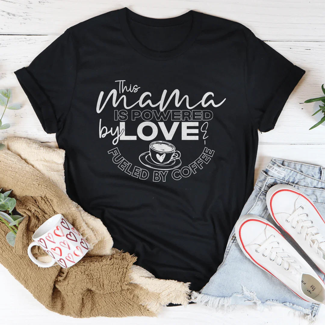 This Mama Is Powered By Love Tee Black Heather / S Peachy Sunday T-Shirt