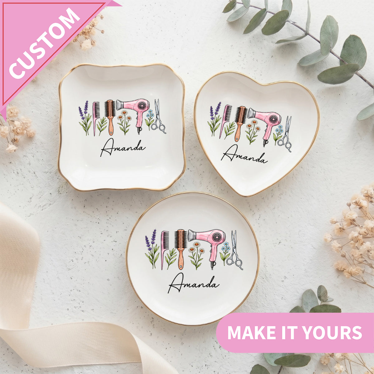 Personalized Hair Stylist Ring Dish