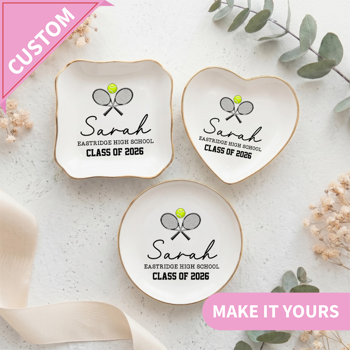 Personalized Tennis Ring Dish