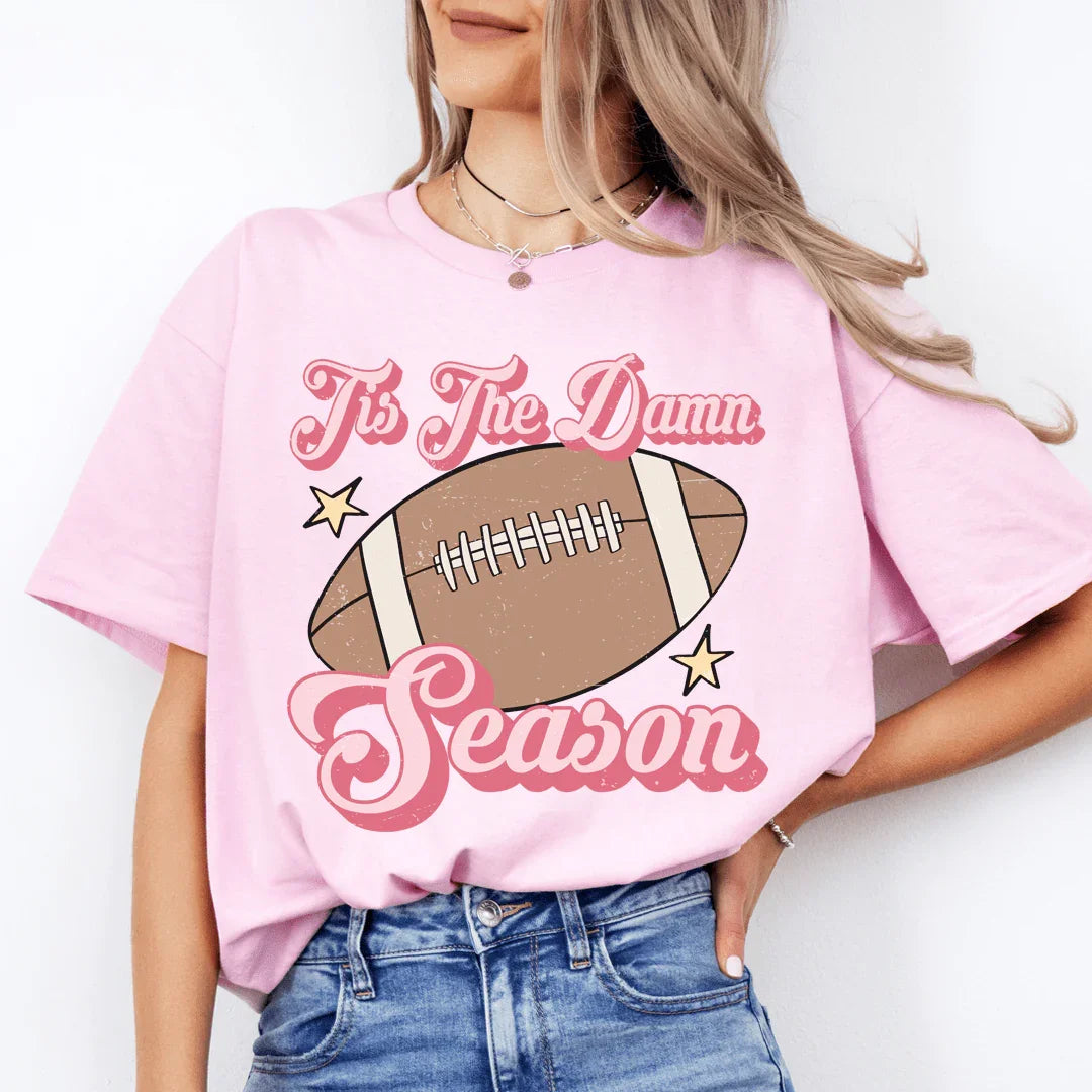Tis The Damn Season Gameday Tee Pink / S Peachy Sunday T-Shirt