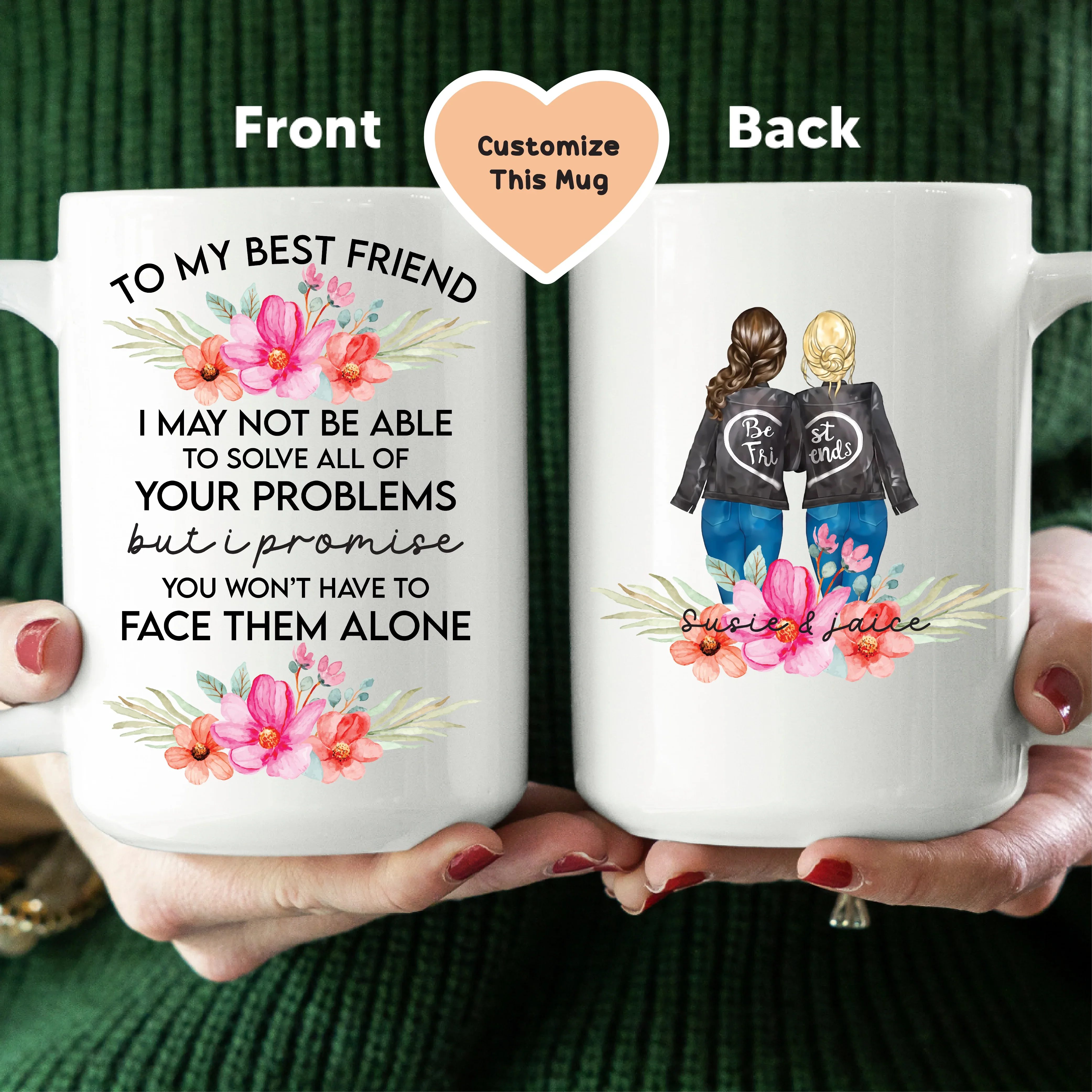 To My Best Friend Custom Mug White / 15 oz printful T-Shirt