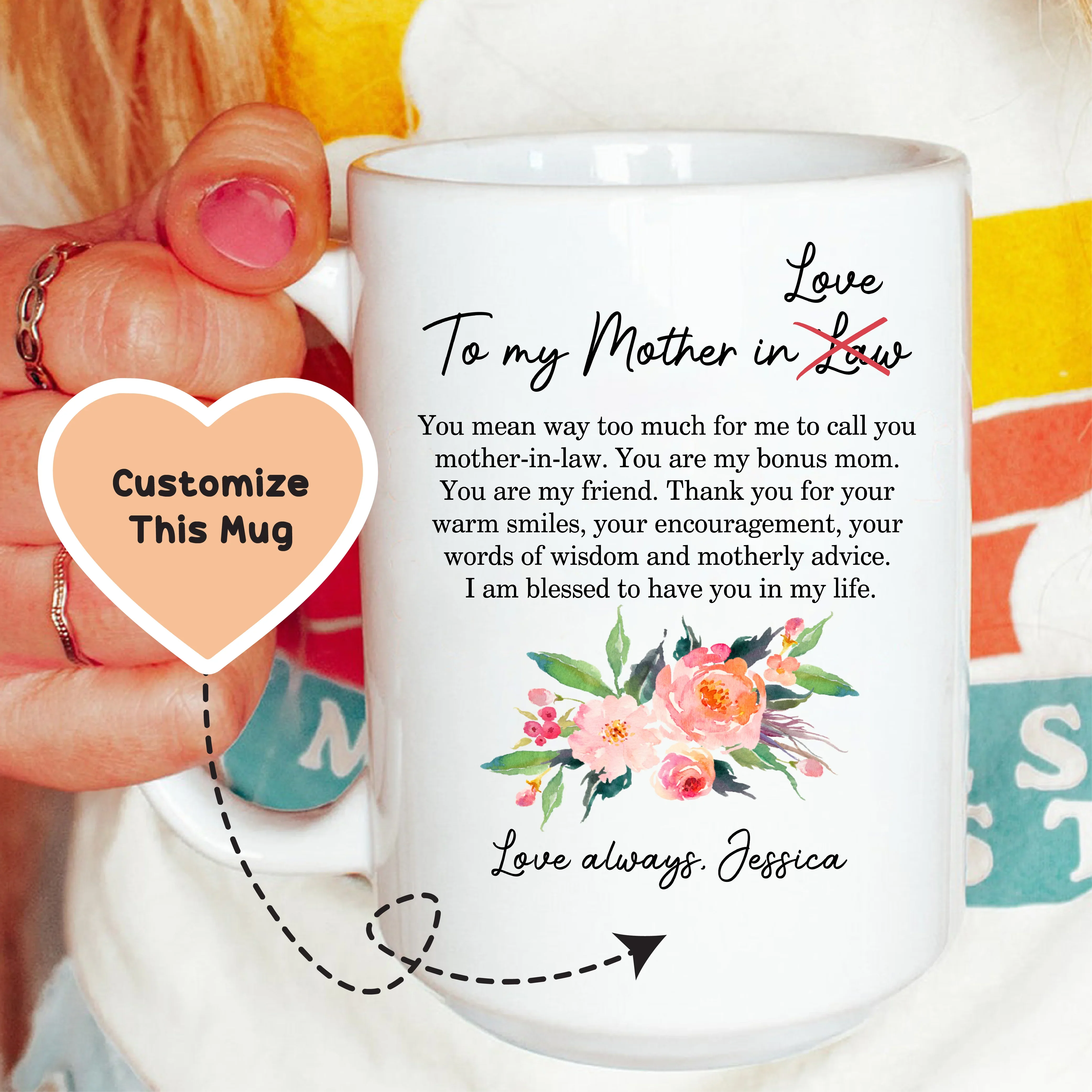 To My Mother In Love White / 15 oz printful T-Shirt