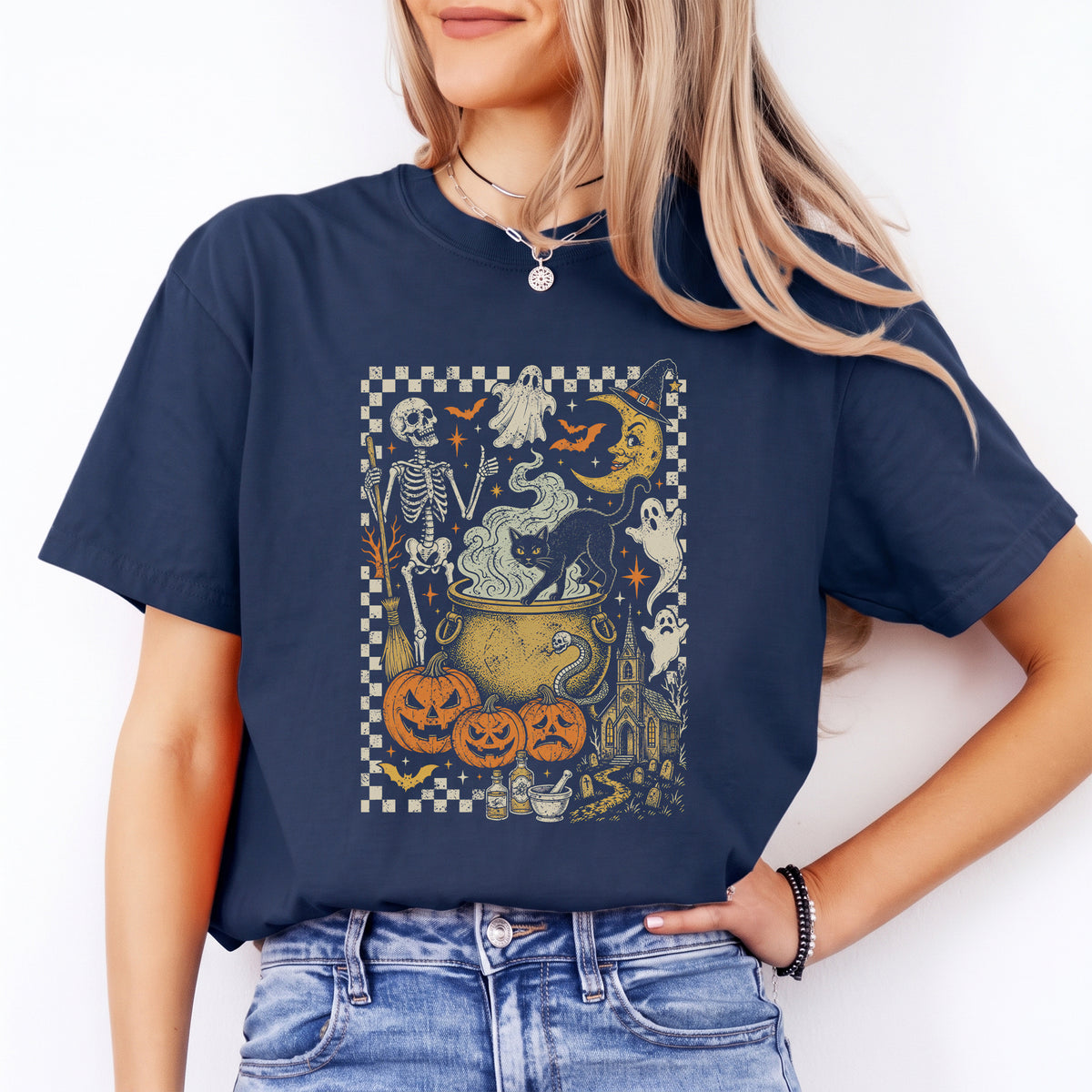 Camiseta de Halloween con aire retro y escalofriante