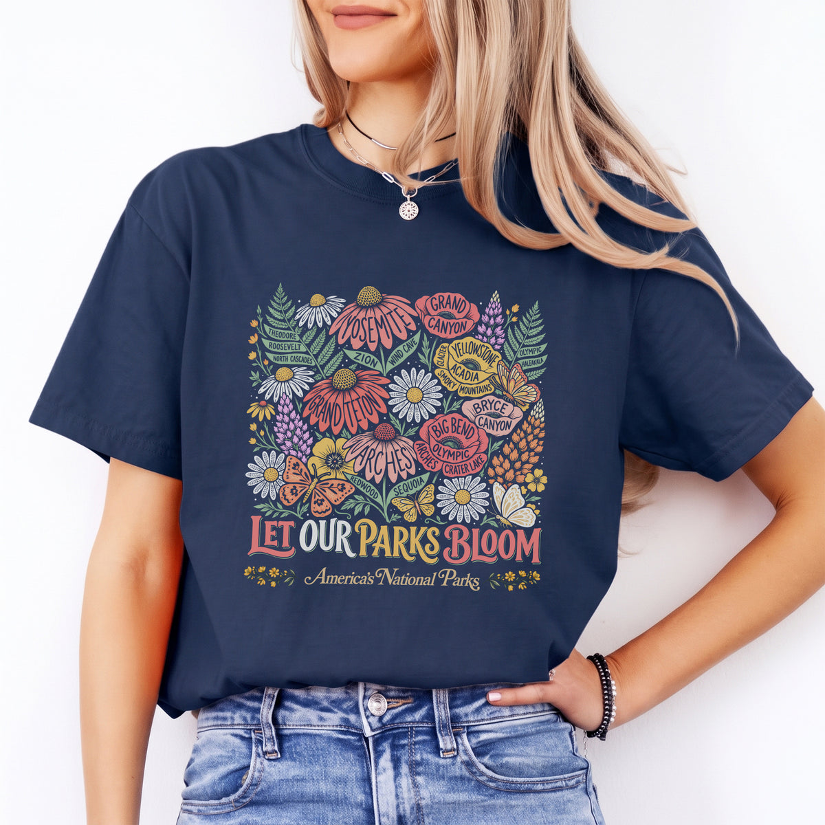 Oberteil mit Blumenmotiv zu Nationalparks – „Let Our Parks Bloom“