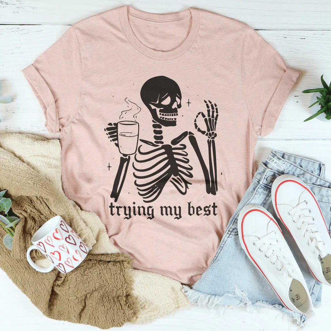 Trying My Best Tee Heather Prism Peach / S Peachy Sunday T-Shirt