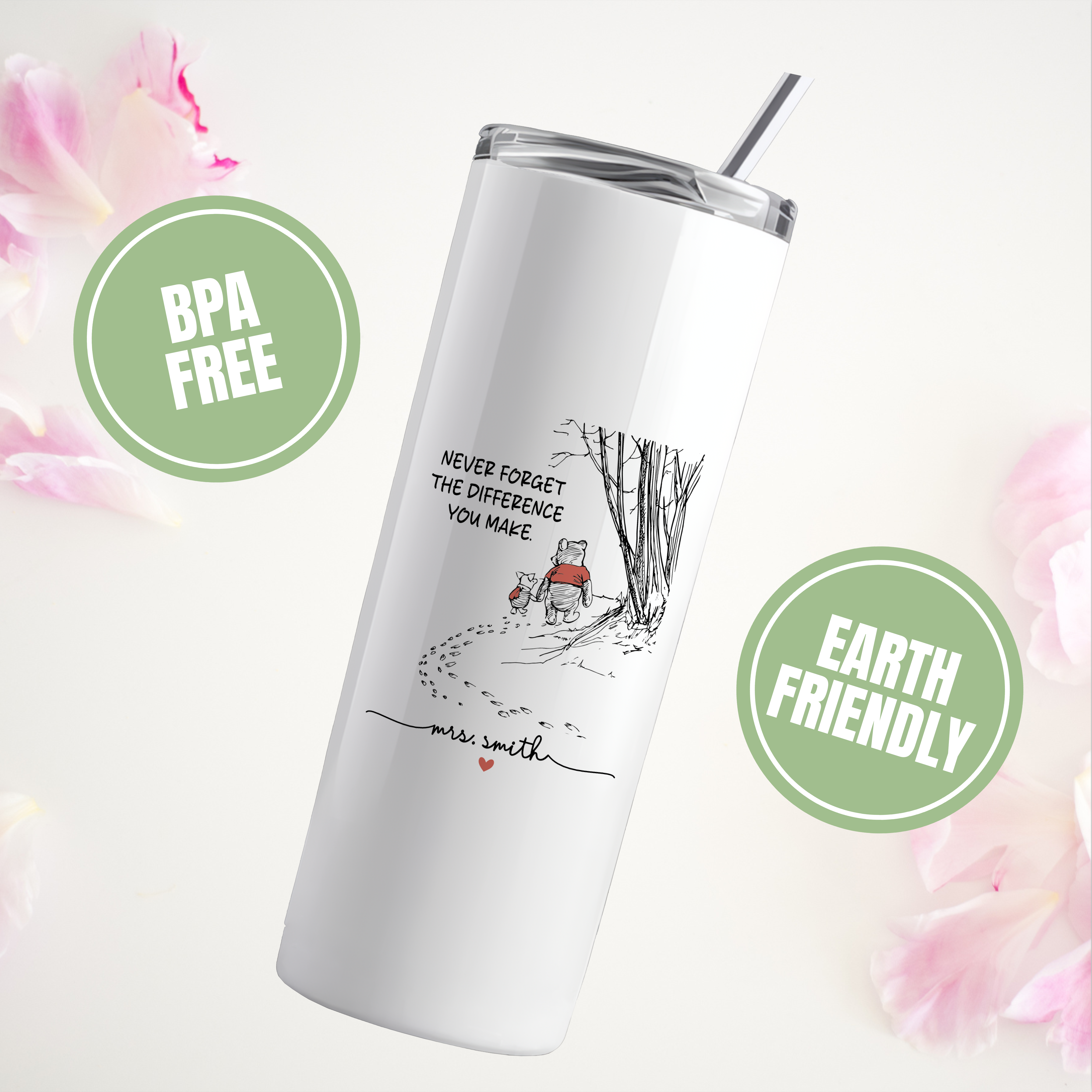 Personalized Never Forget The Difference You Make Tumbler