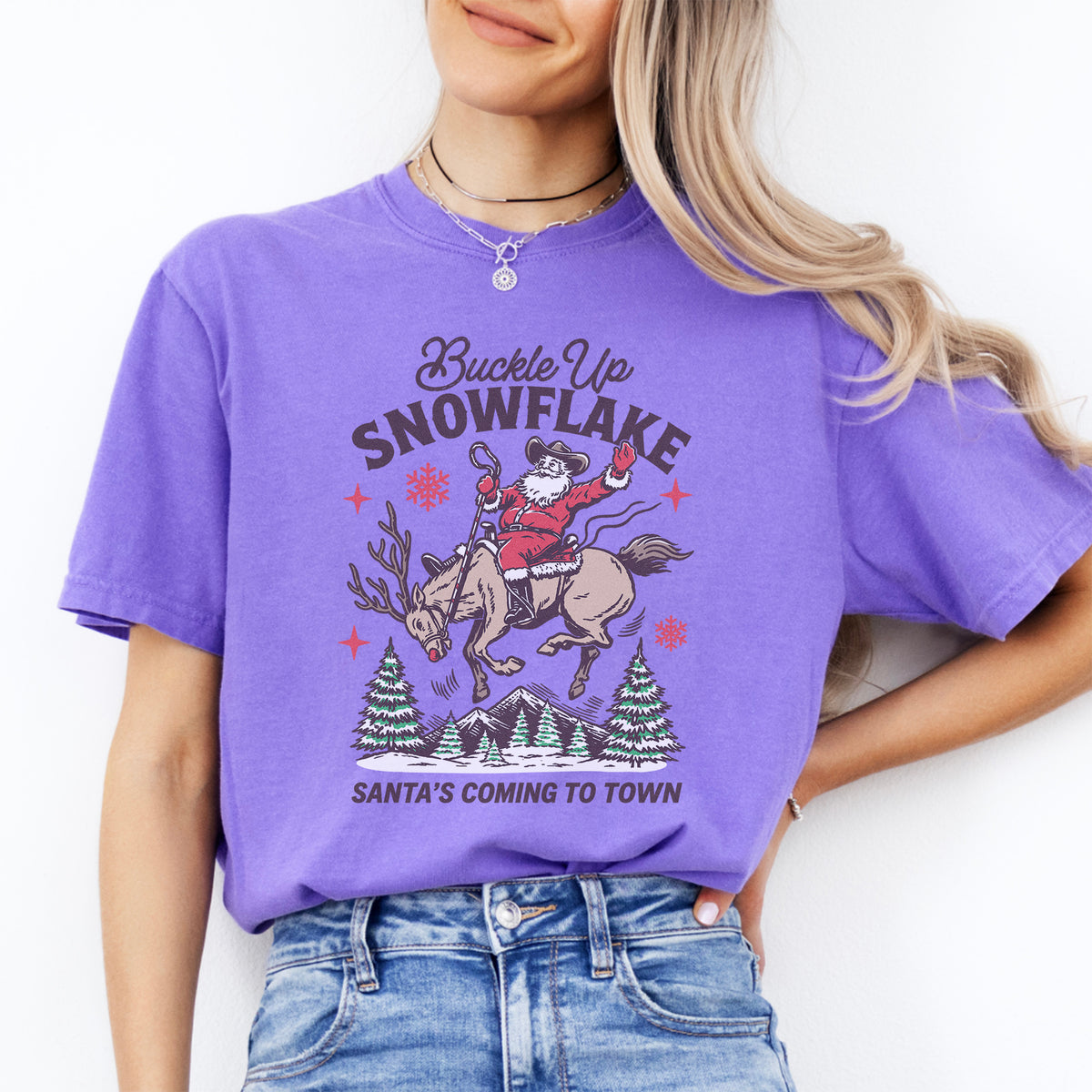 Buckle Up Snow Flake Tee
