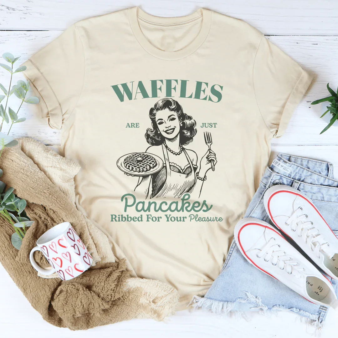 Waffles Are Just Pancakes Ribbed For Your Pleasure Tee Soft Cream / S Peachy Sunday T-Shirt