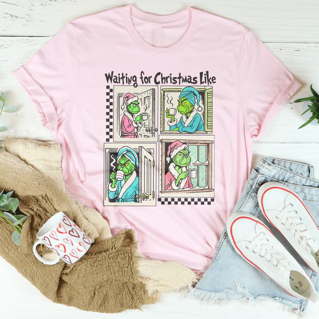 Waiting For Christmas Like Tee Pink / S Peachy Sunday T-Shirt