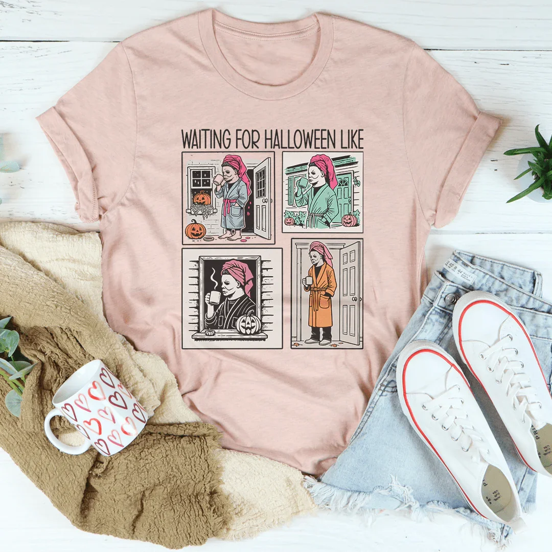 Waiting For Halloween Like Tee Peach / XS Printify T-Shirt T-Shirt