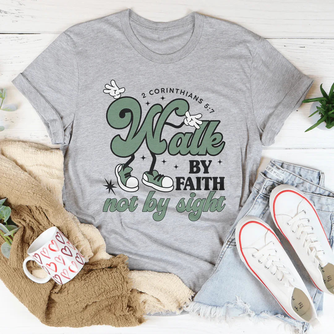 Walk By Faith Not By Sight Tee Athletic Heather / S Peachy Sunday T-Shirt