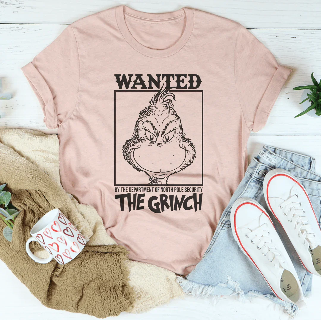 Wanted By The Department Of North Pole Security The Grinch Tee Printify T-Shirt T-Shirt