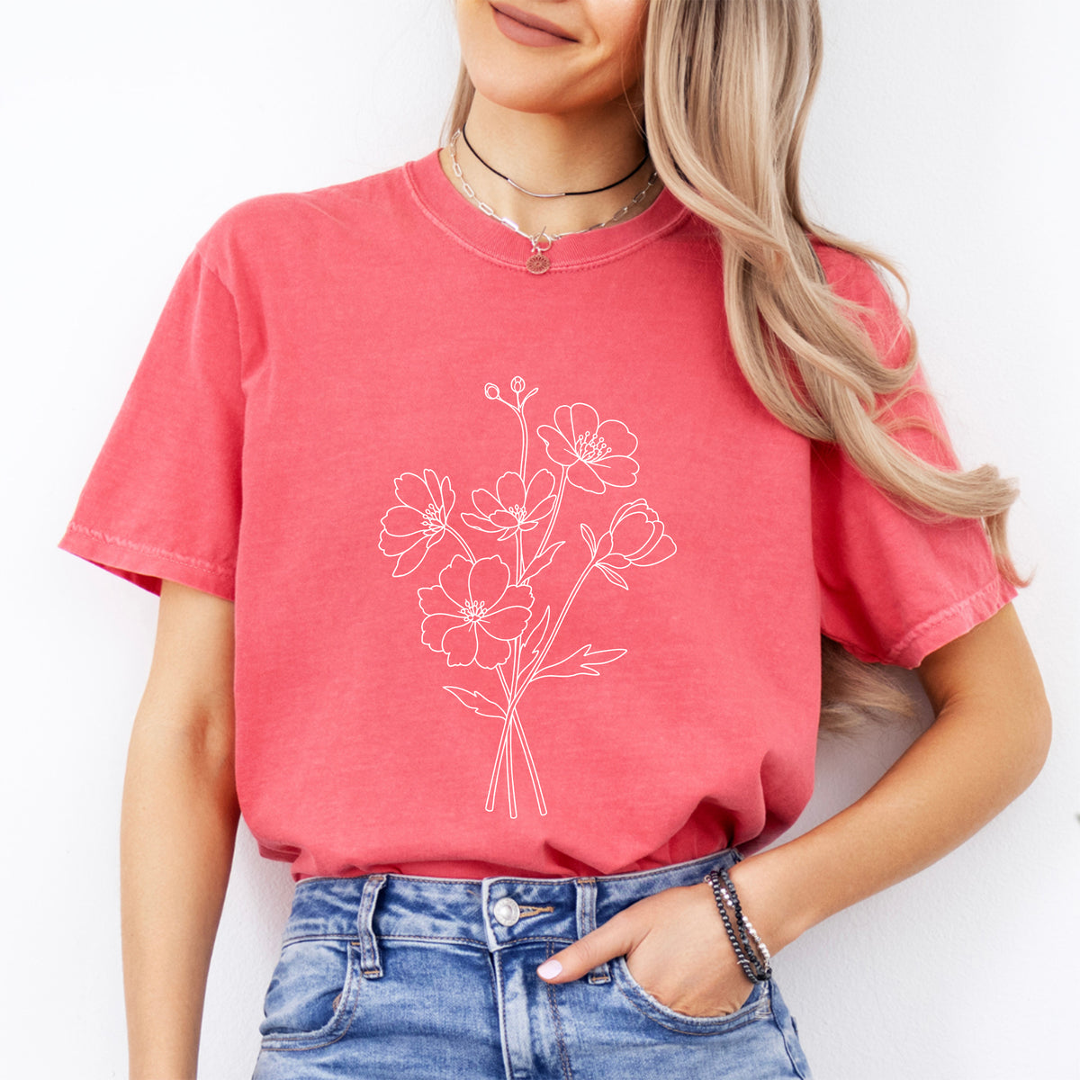 Boho-Wildblumen-T-Shirt