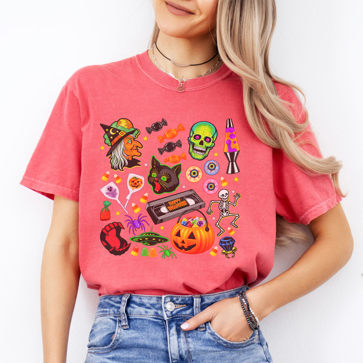 Camiseta gráfica nostálgica de Halloween de los años 90