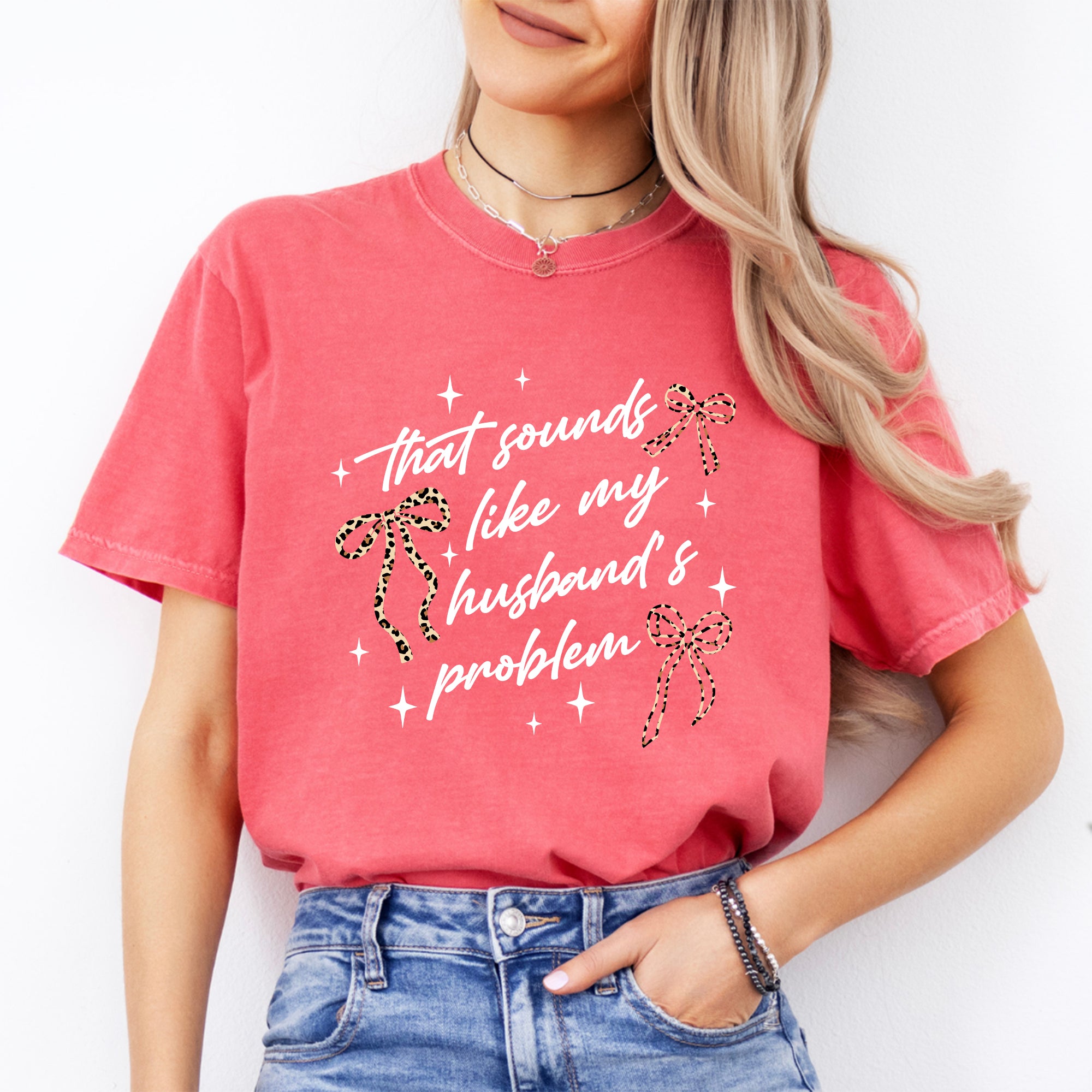 T-Shirt „Das klingt nach dem Problem meines Mannes“