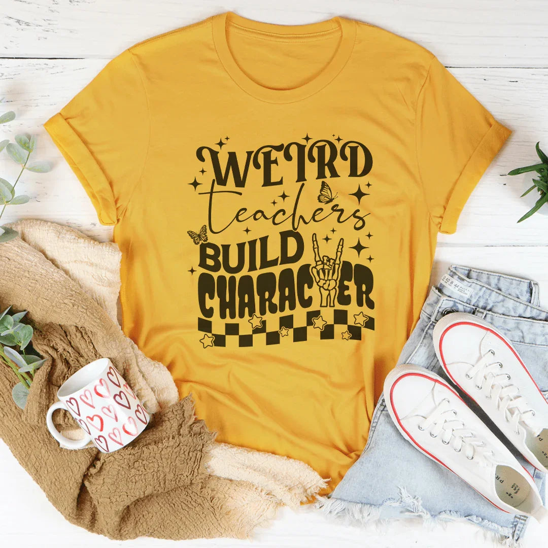 Weird Teacher Build Character Tee Mustard / S Peachy Sunday T-Shirt