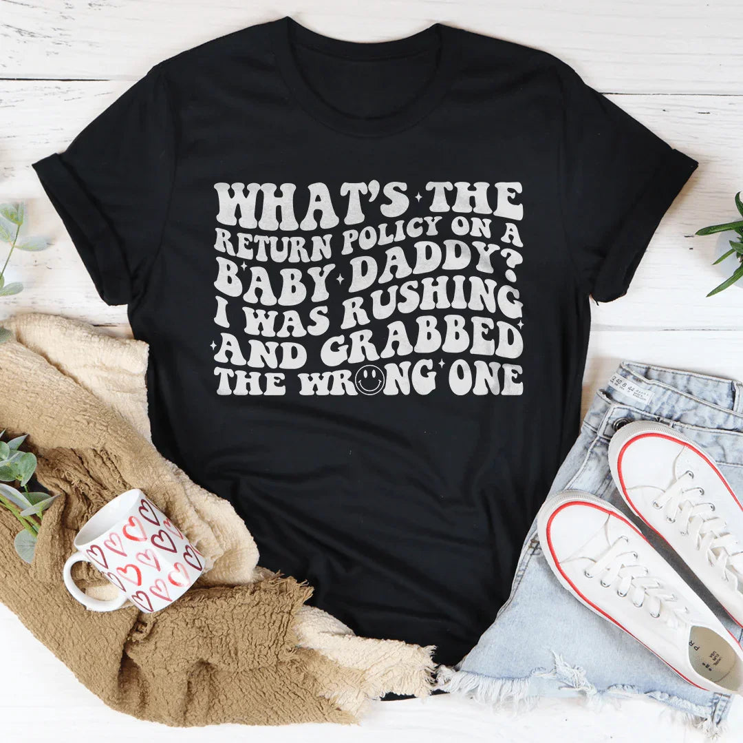 What's The Return Policy On A Baby Daddy Tee Black Heather / S Peachy Sunday T-Shirt