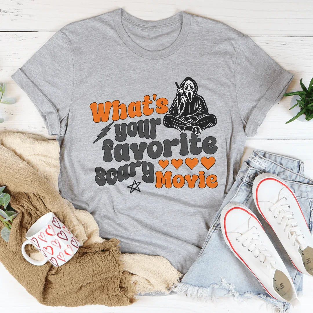 What's Your Favorite Scary Movie Tee Pink / S Peachy Sunday T-Shirt