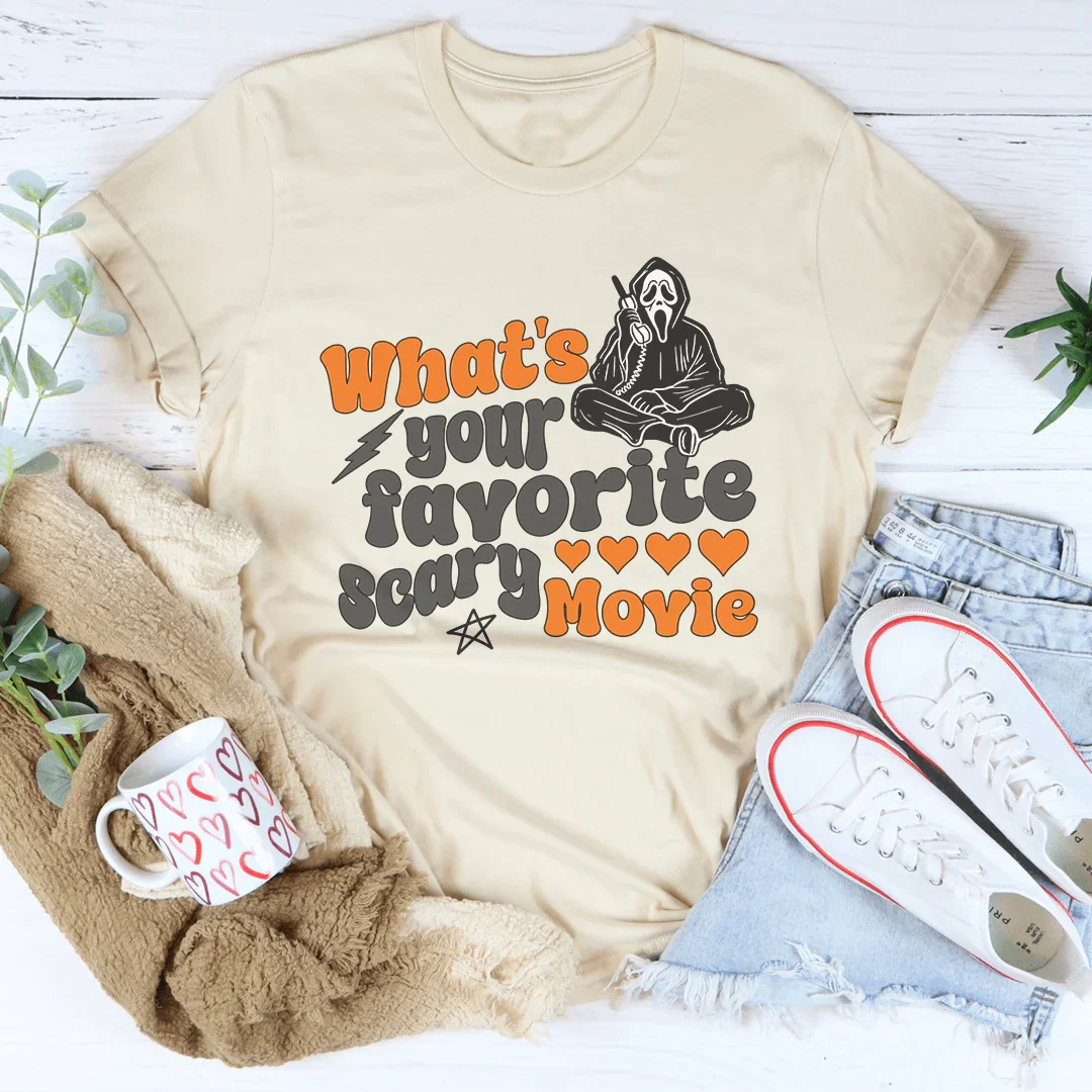 What's Your Favorite Scary Movie Tee Soft Cream / S Peachy Sunday T-Shirt