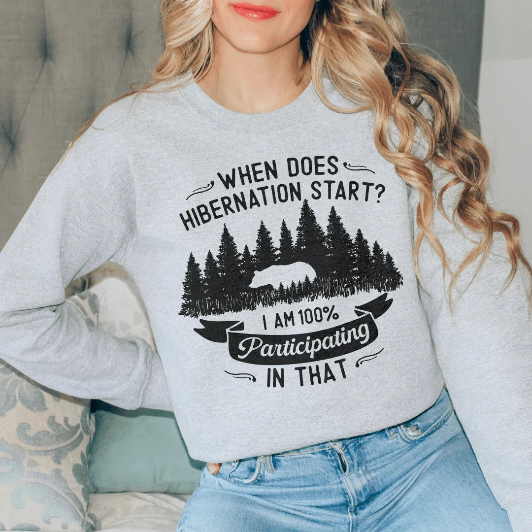 When Does Hibernation Start Sweatshirt Sport Grey / S Peachy Sunday T-Shirt