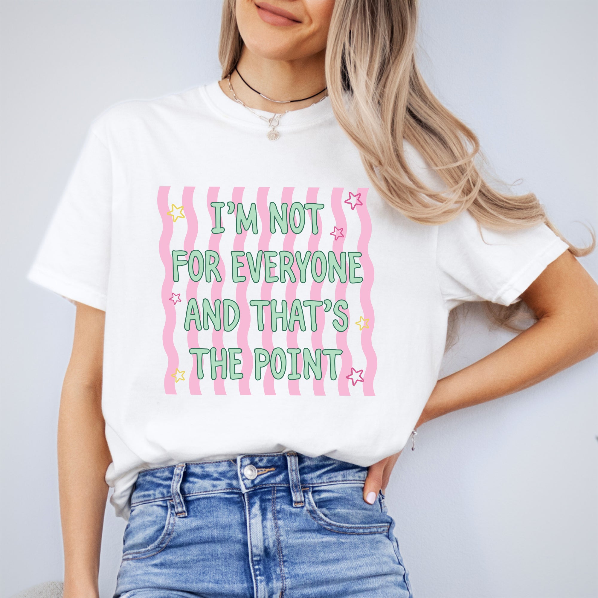 Gestreiftes T-Shirt „Ich bin nicht für jeden“