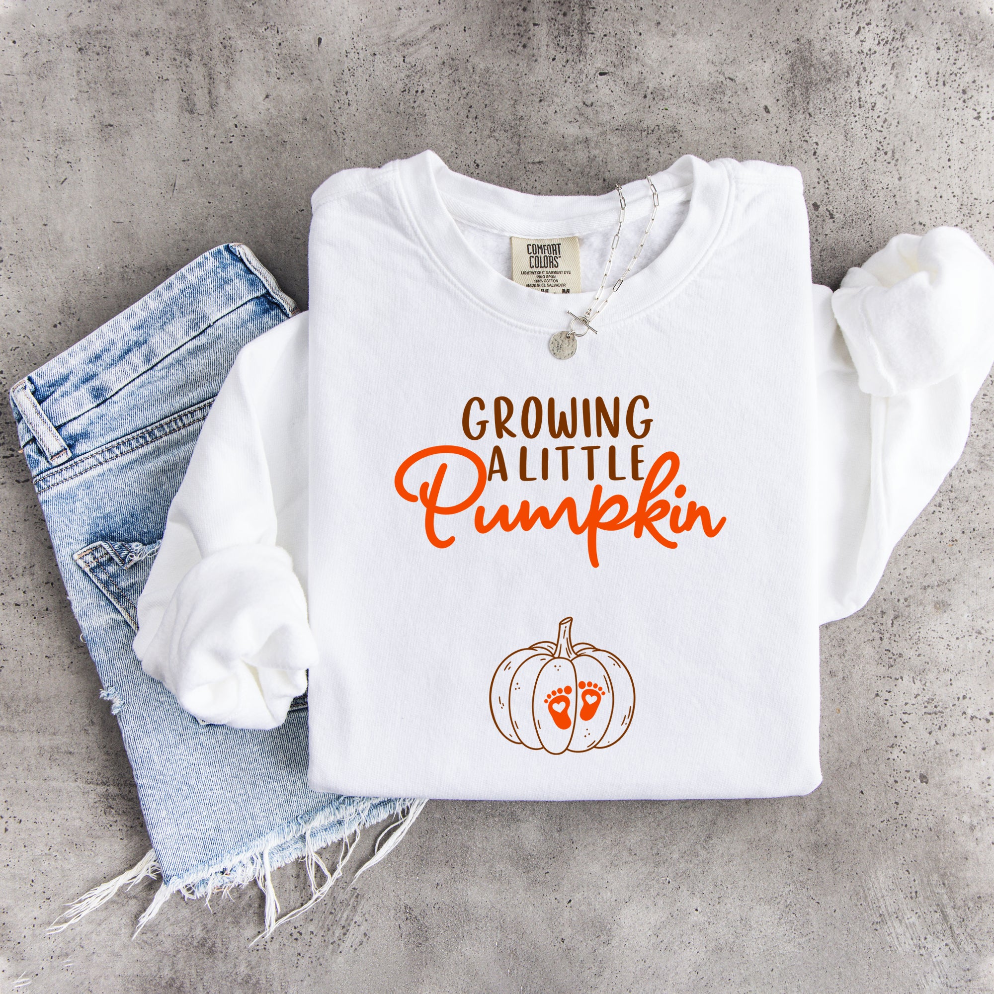 Sweat-shirt « Je fais pousser un petit potiron »