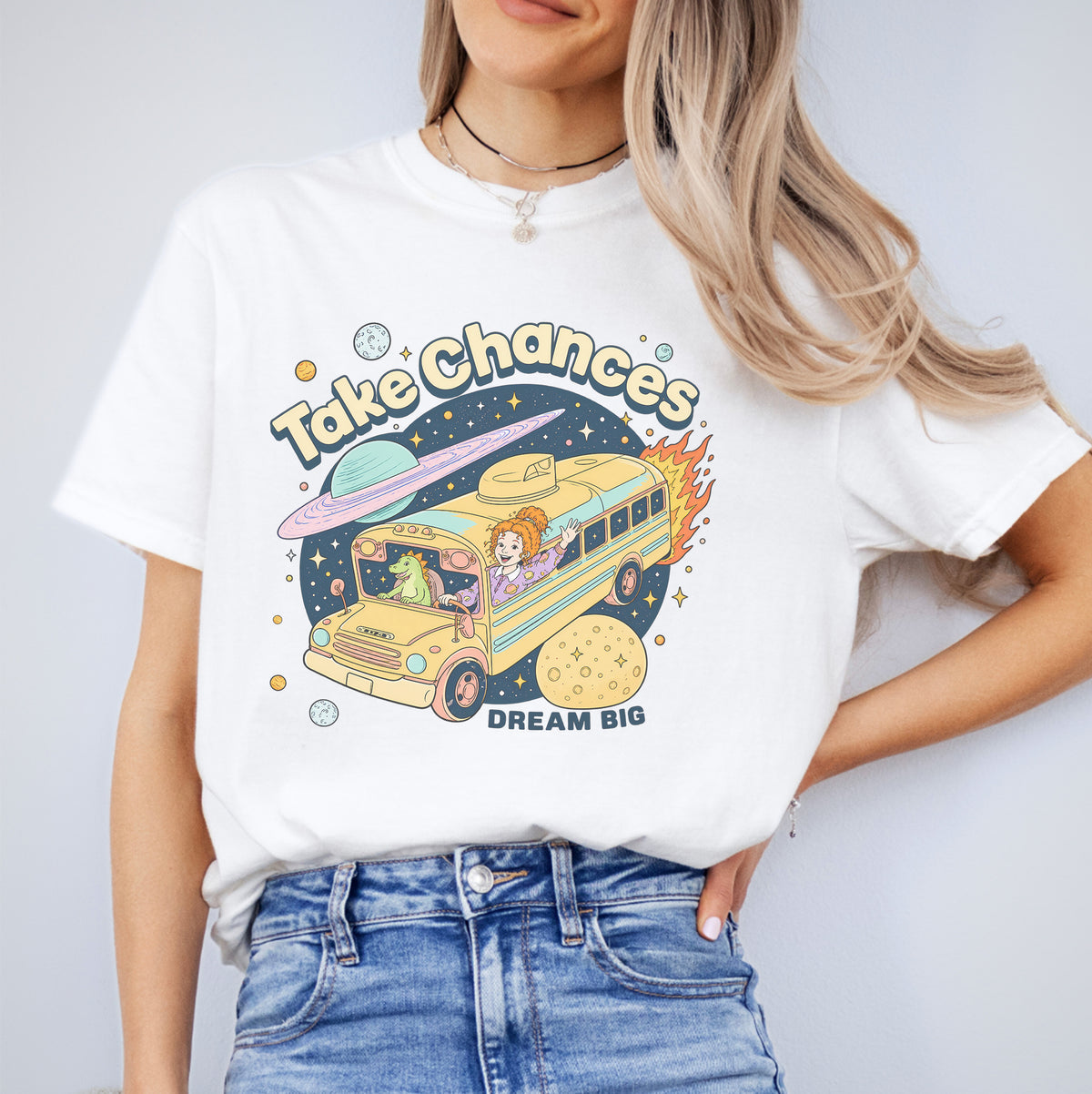 90s Science Teacher Nostalgia Graphic Top Take Chances DREAM BIG