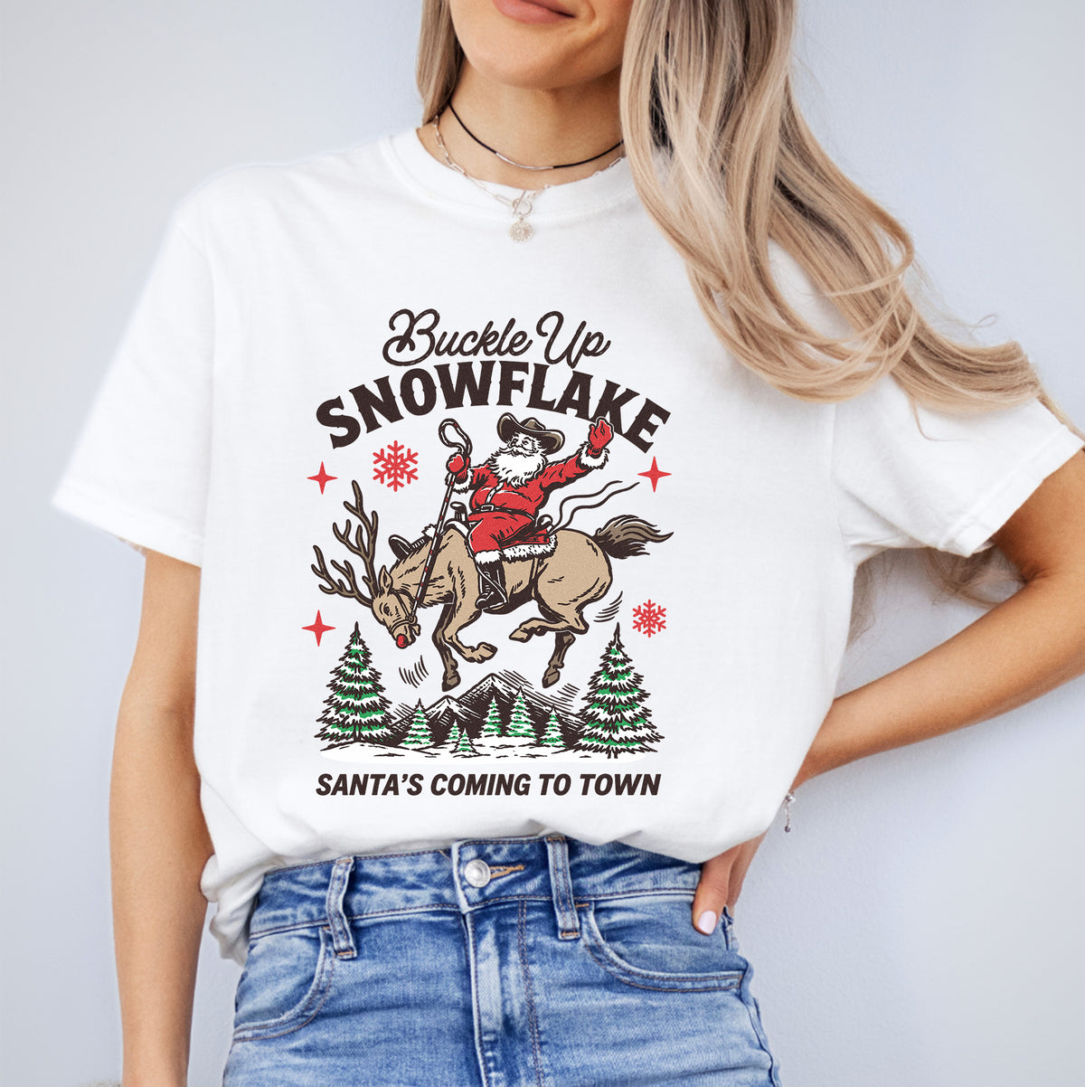 Buckle Up Snow Flake Tee