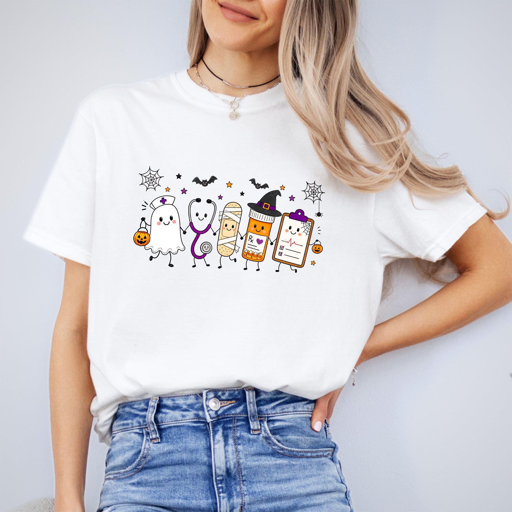 Halloween Nursing Doodle Tee