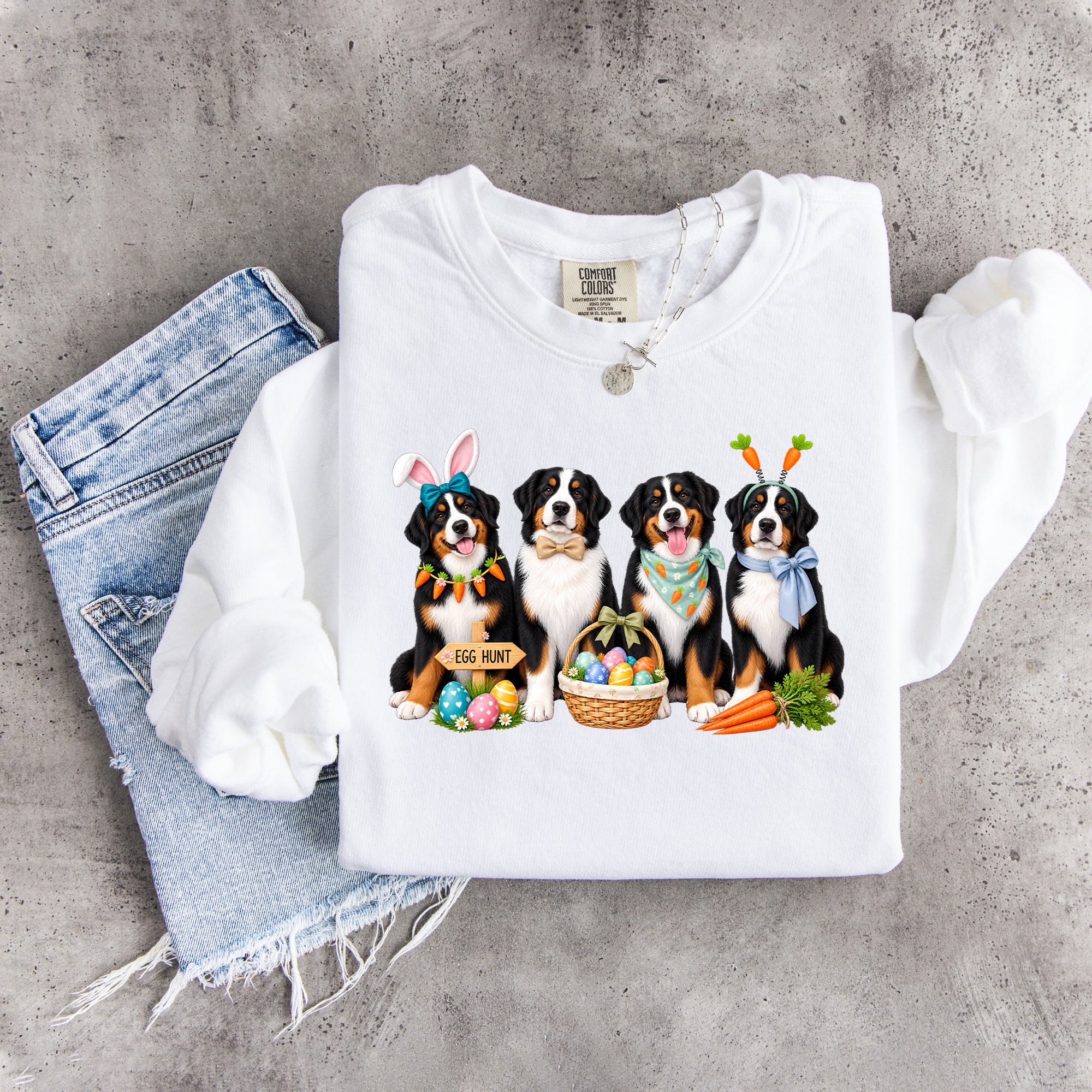 Oster-Sweatshirt mit Berner Sennenhund
