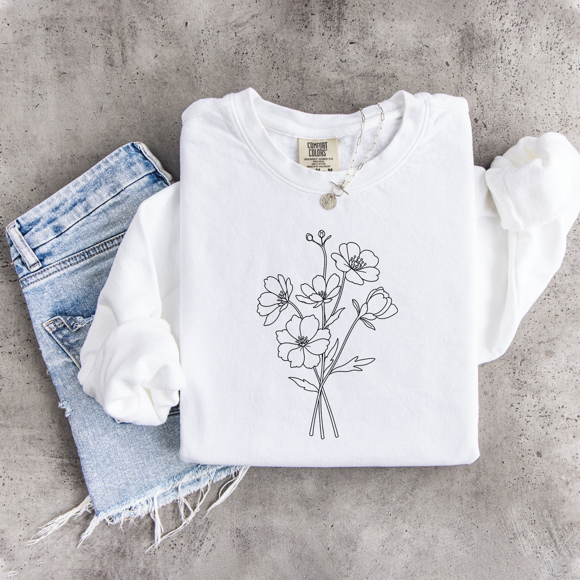 Boho-Wildblumen-Sweatshirt
