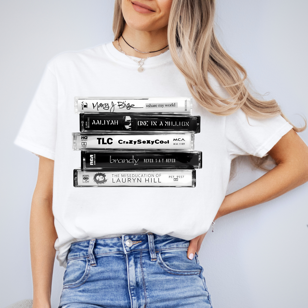 Vintage 90s Female Singers Cassette Tee