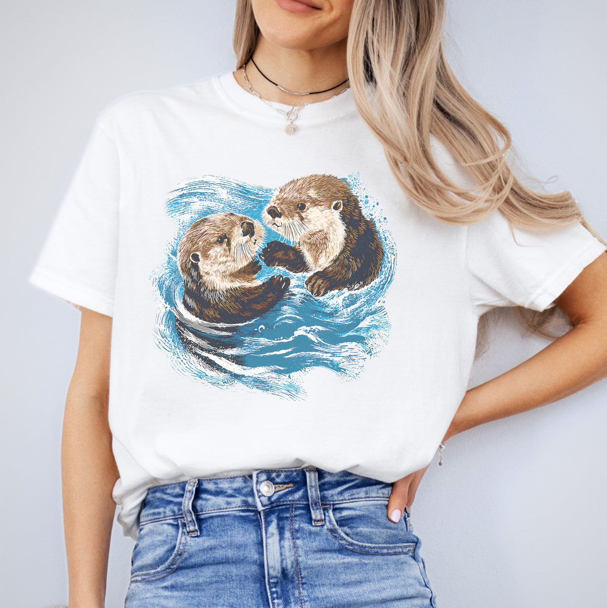 Niedliches T-Shirt mit Seeotter-Motiv