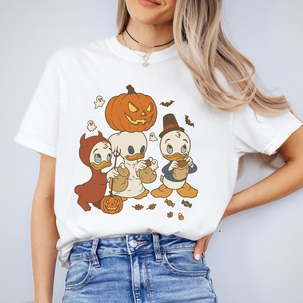 Camiseta vintage de los sobrinos del Pato Donald para la temporada espeluznante